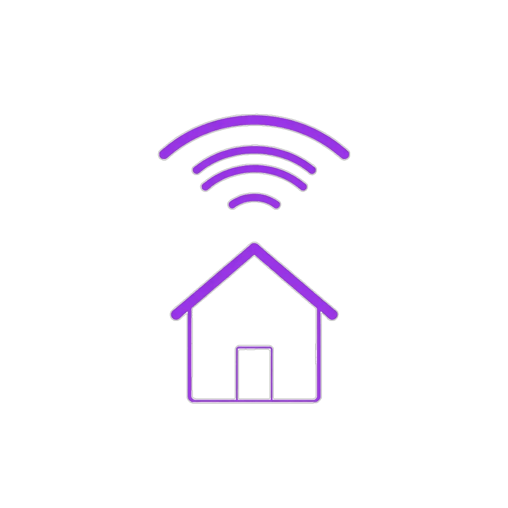 Icon of WiFi signal with house outline representing Whole Home WiFi